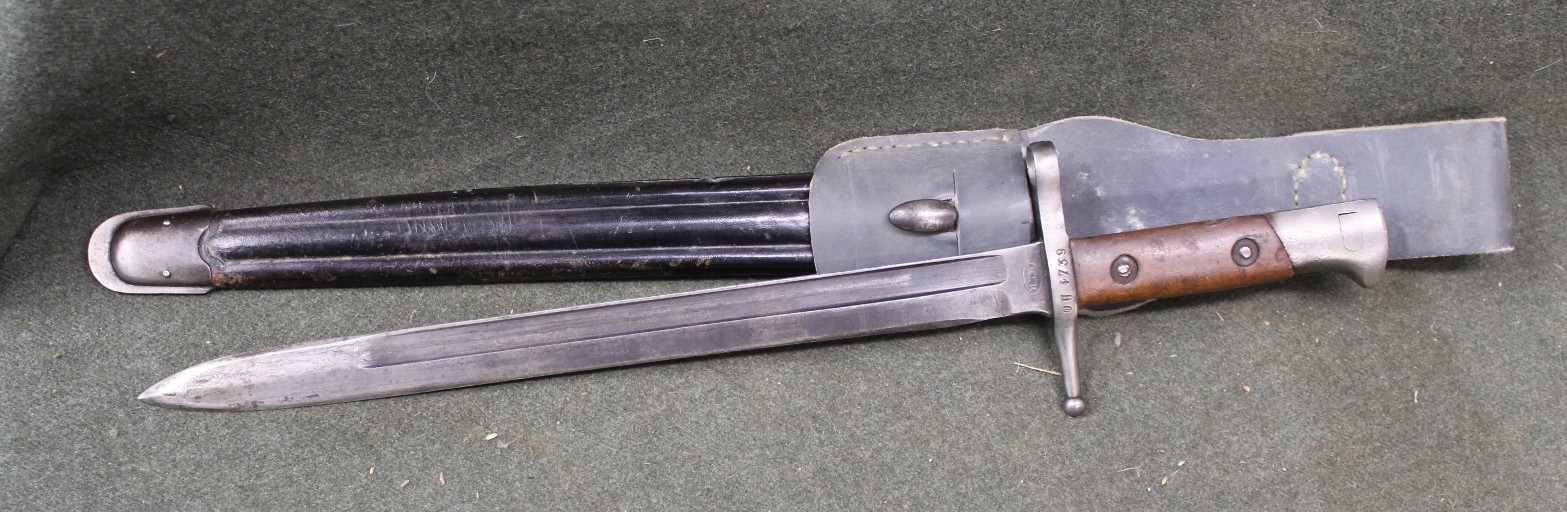 Original WW2 Italian Army Model 1891 Carcano Bayonet, Scabbard, & Frog 1941 Original WW2 Italian Army Model 1891 Carcano Bayonet, Scabbard, & Frog 1941