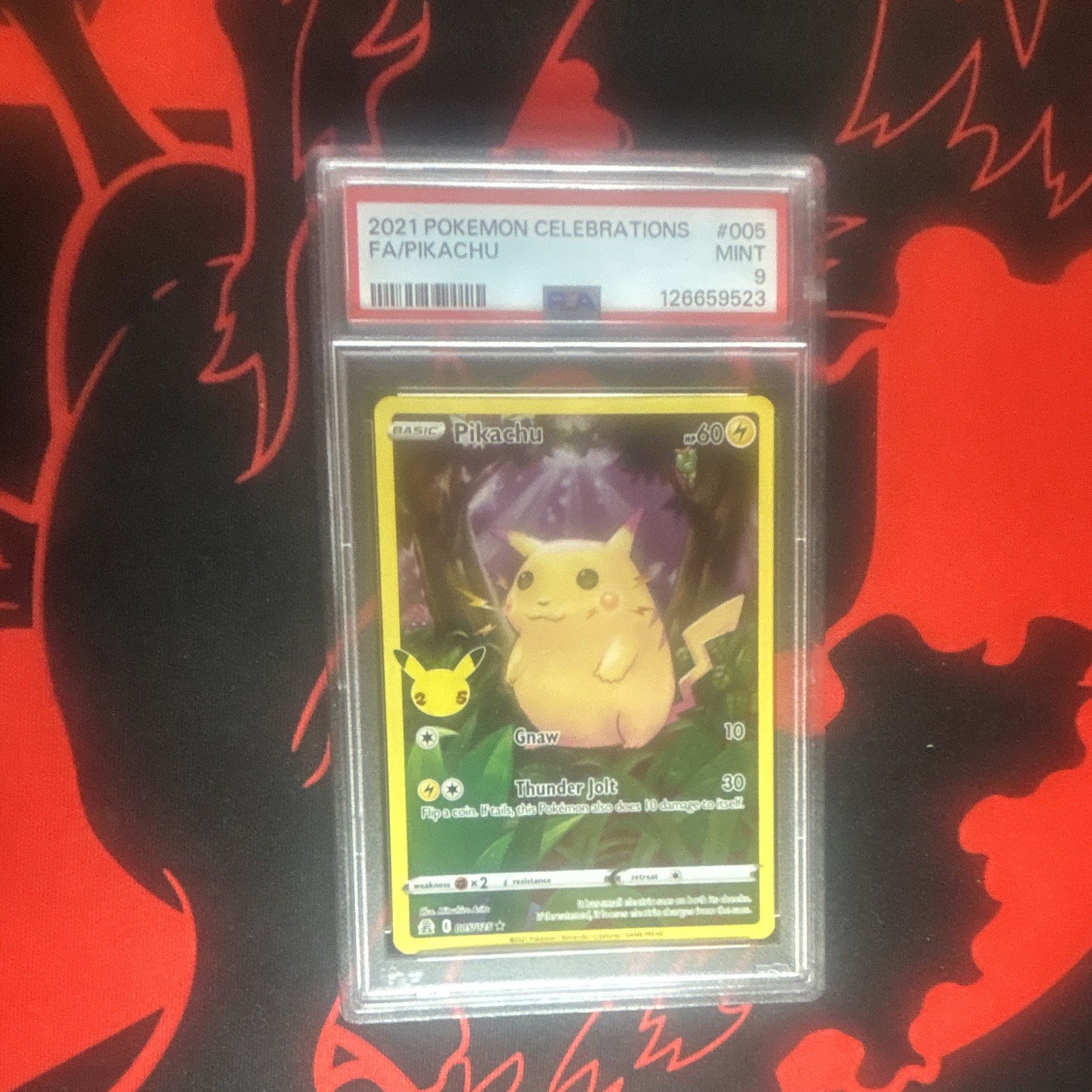 Pokémon 2021 Celebrations Full Art Pikachu #005 PSA 9 English Trading Card Pokémon 2021 Celebrations Full Art Pikachu #005 PSA 9 English Trading Card