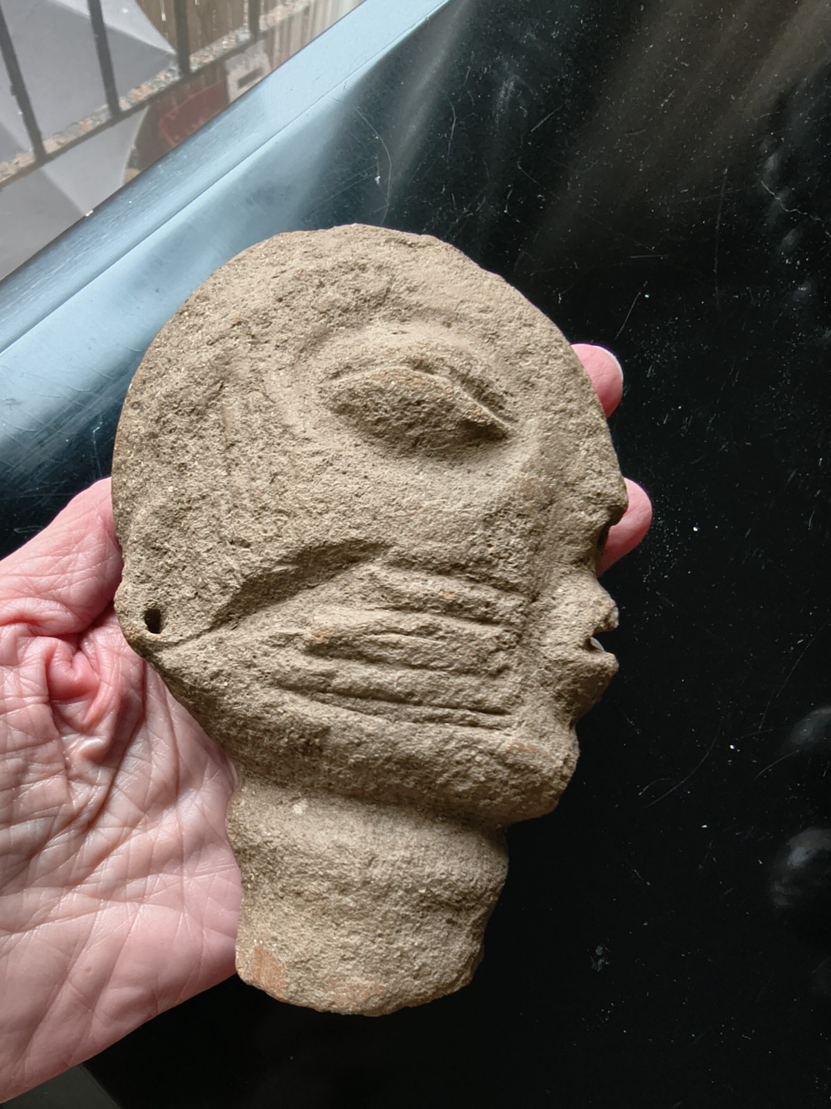 RARE OLD ANCIENT YORUBA TERRACOTTA POTTERY HEAD SCULPTURE AFRICAN 5" RARE OLD ANCIENT YORUBA TERRACOTTA POTTERY HEAD SCULPTURE AFRICAN 5"