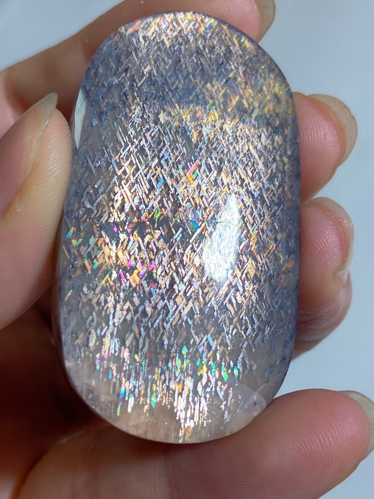 Rainbow Lattice Sunstone Cabochon, Natural Rainbow Flash Feldspar Gemstone Rainbow Lattice Sunstone Cabochon, Natural Rainbow Flash Feldspar Gemstone