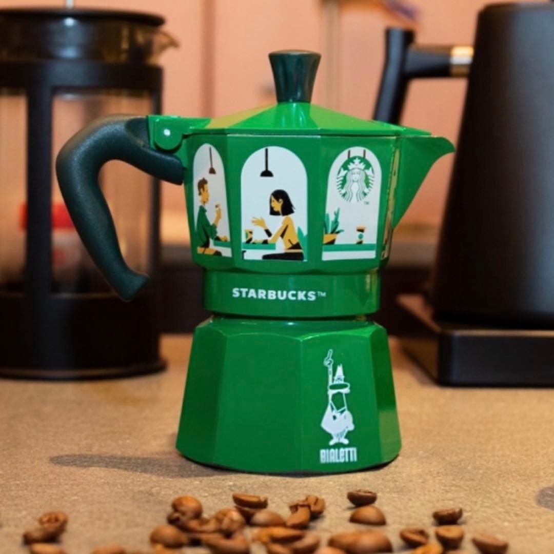 Bialetti Starbucks Moka Express 3-Cup Aluminum Stovetop Espresso Maker Rare Bialetti Starbucks Moka Express 3-Cup Aluminum Stovetop Espresso Maker Rare