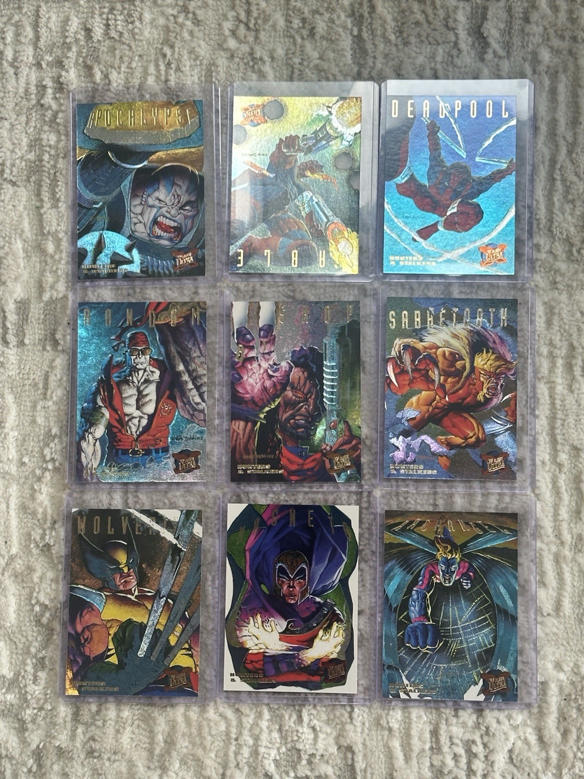 1995 Fleer Ultra X-Men Hunters Stalkers 9 Card Lot Deadpool Silver Rainbow