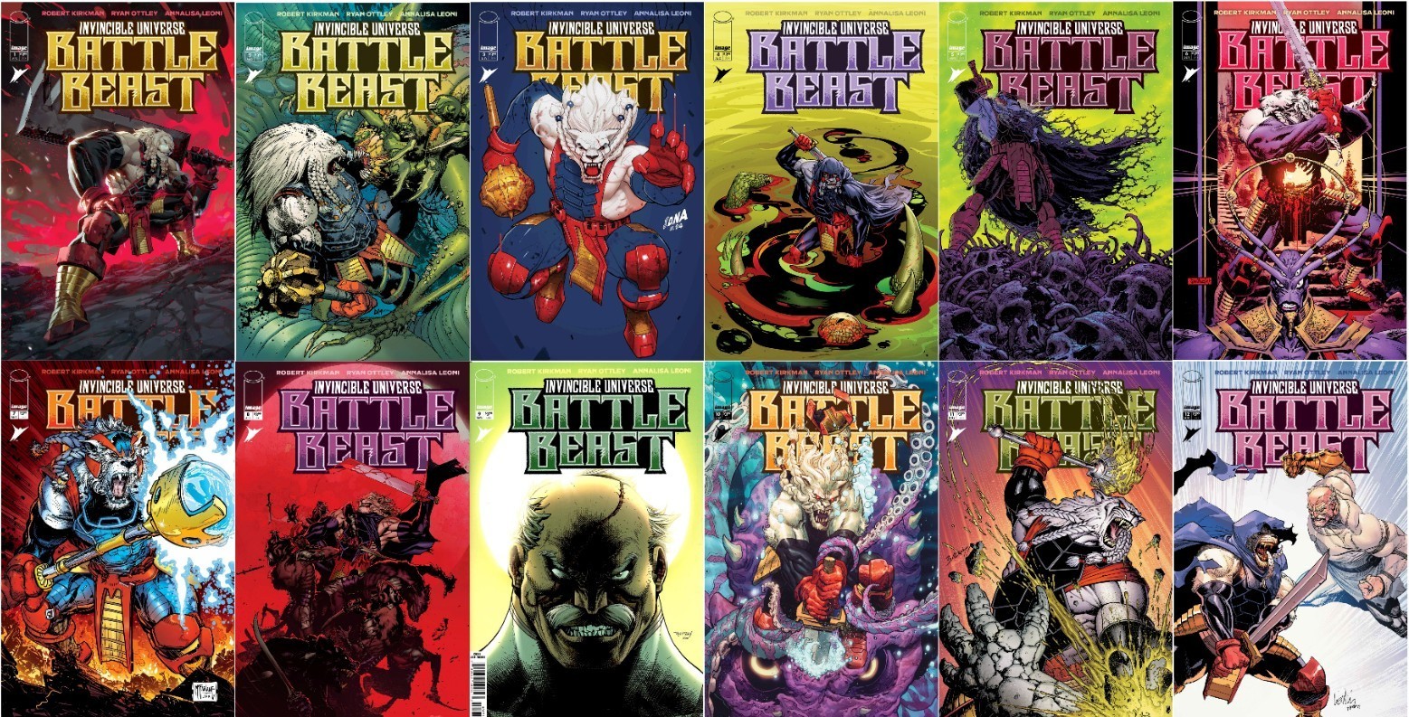 Invincible Universe: Battle Beast #1-12 Variant Cover First Print Set w/ 1:20 #1 Invincible Universe: Battle Beast #1-12 Variant Cover First Print Set w/ 1:20 #1