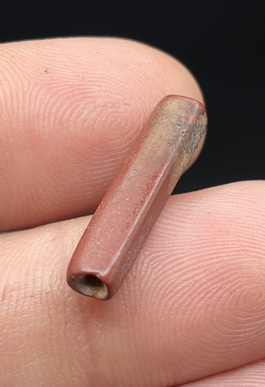 WOW RARE 1720s FUR TRADE CATLINITE BEAD-PA Arrowhead-NY-TOWNLEY REED-IROQUOIS WOW RARE 1720s FUR TRADE CATLINITE BEAD-PA Arrowhead-NY-TOWNLEY REED-IROQUOIS