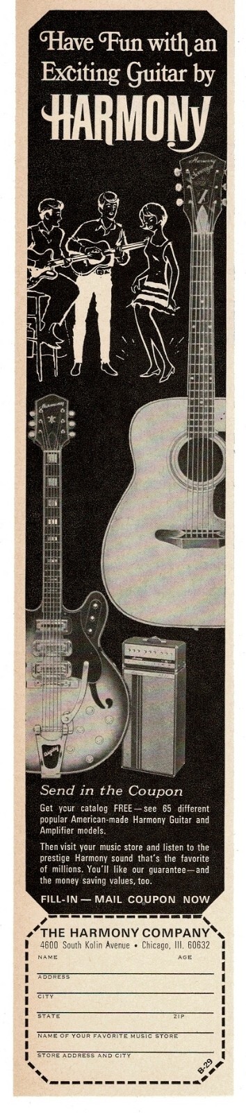 1969 HARMONY Electric Acoustic Guitars Amps Vintage Print Ad 1969 HARMONY Electric Acoustic Guitars Amps Vintage Print Ad