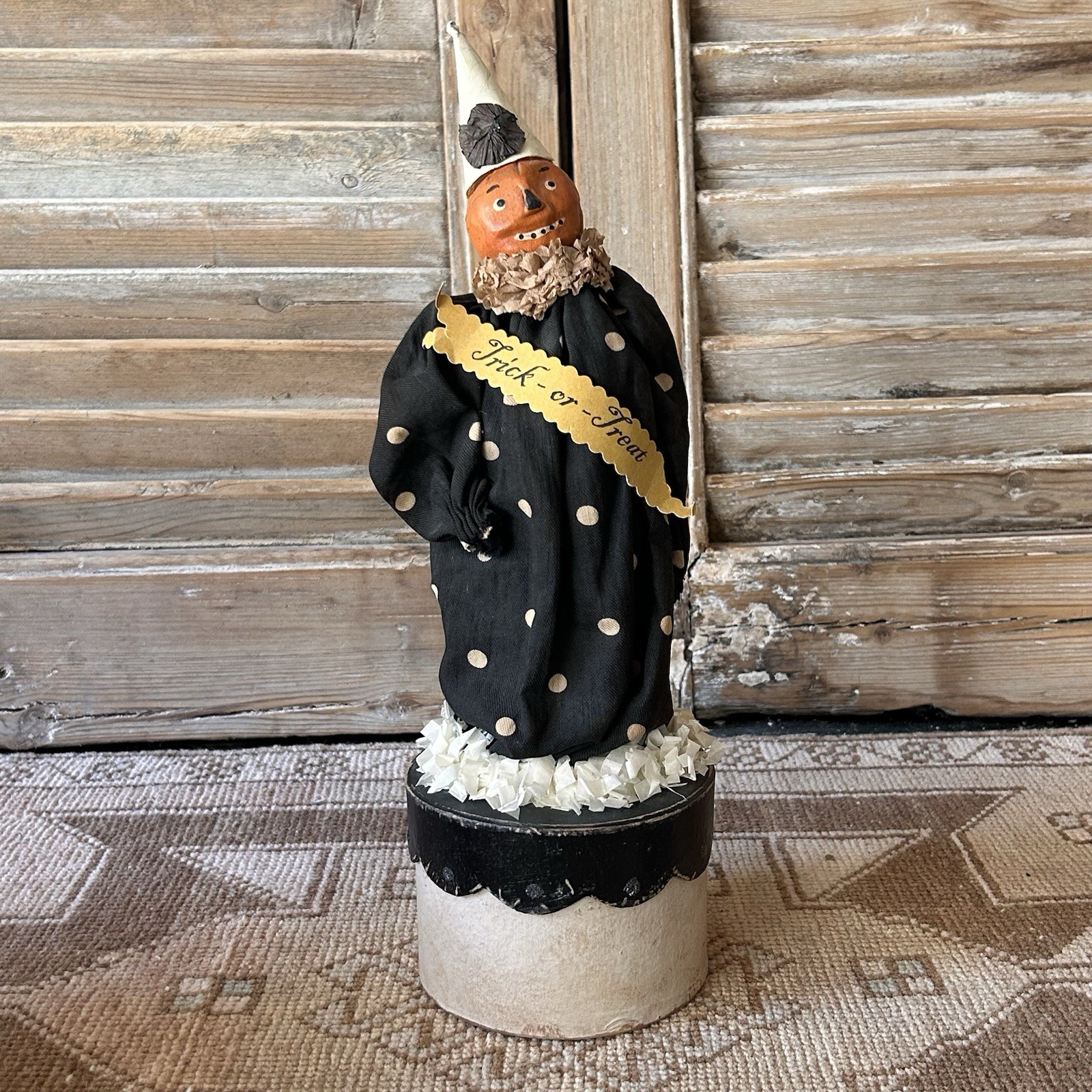 RARE Original Nicol Sayre Papier Mache Halloween Jack-o’-lantern Candy Box H Tag RARE Original Nicol Sayre Papier Mache Halloween Jack-o’-lantern Candy Box H Tag