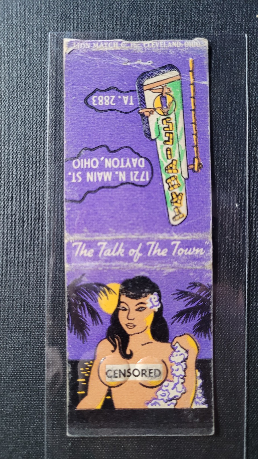 1940s Tropics Tiki Bar Dayton, OH Matchbook Match Cover