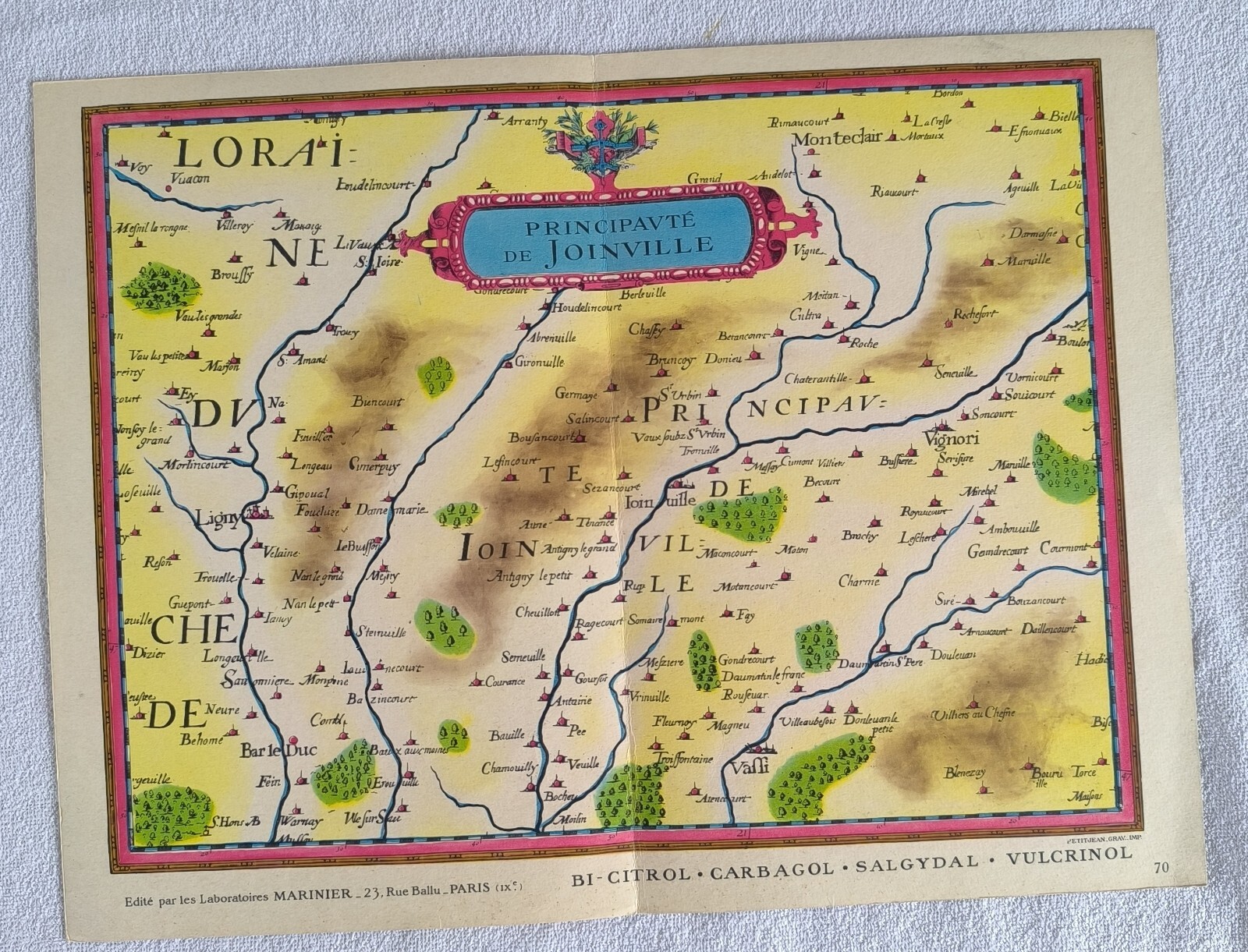 Reprography old map of the Principality of Joinville Reprography old map of the Principality of Joinville
