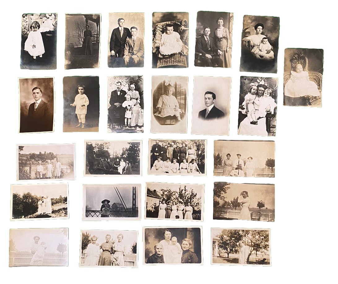 Collection of 25 c1910 RPPC Postcards of an Ohio OH Midwestern Family, Americana Collection of 25 c1910 RPPC Postcards of an Ohio OH Midwestern Family, Americana