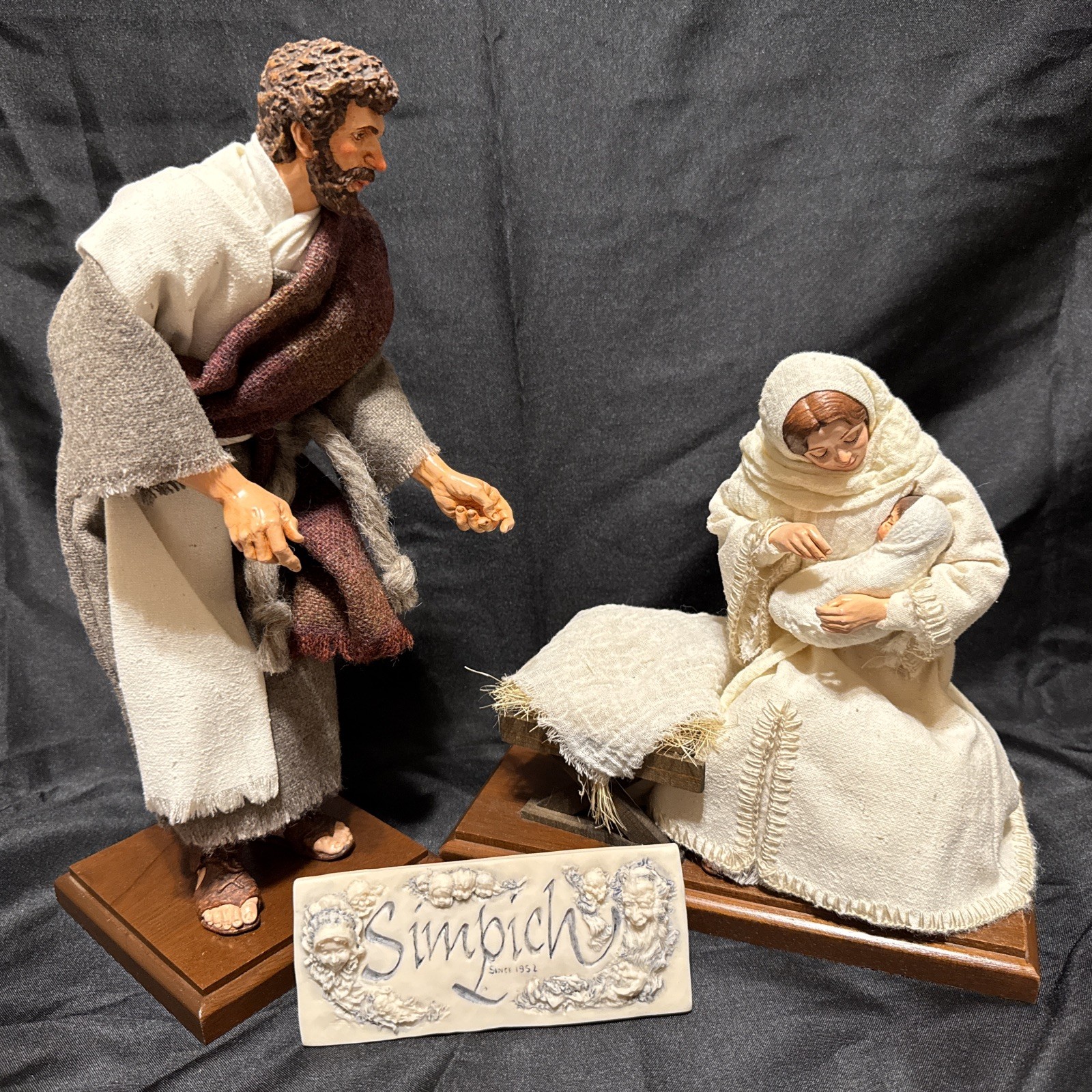 Simpich Holy Family Character Nativity Dolls Mary Joseph Jesus 1994 Rare sign Simpich Holy Family Character Nativity Dolls Mary Joseph Jesus 1994 Rare sign