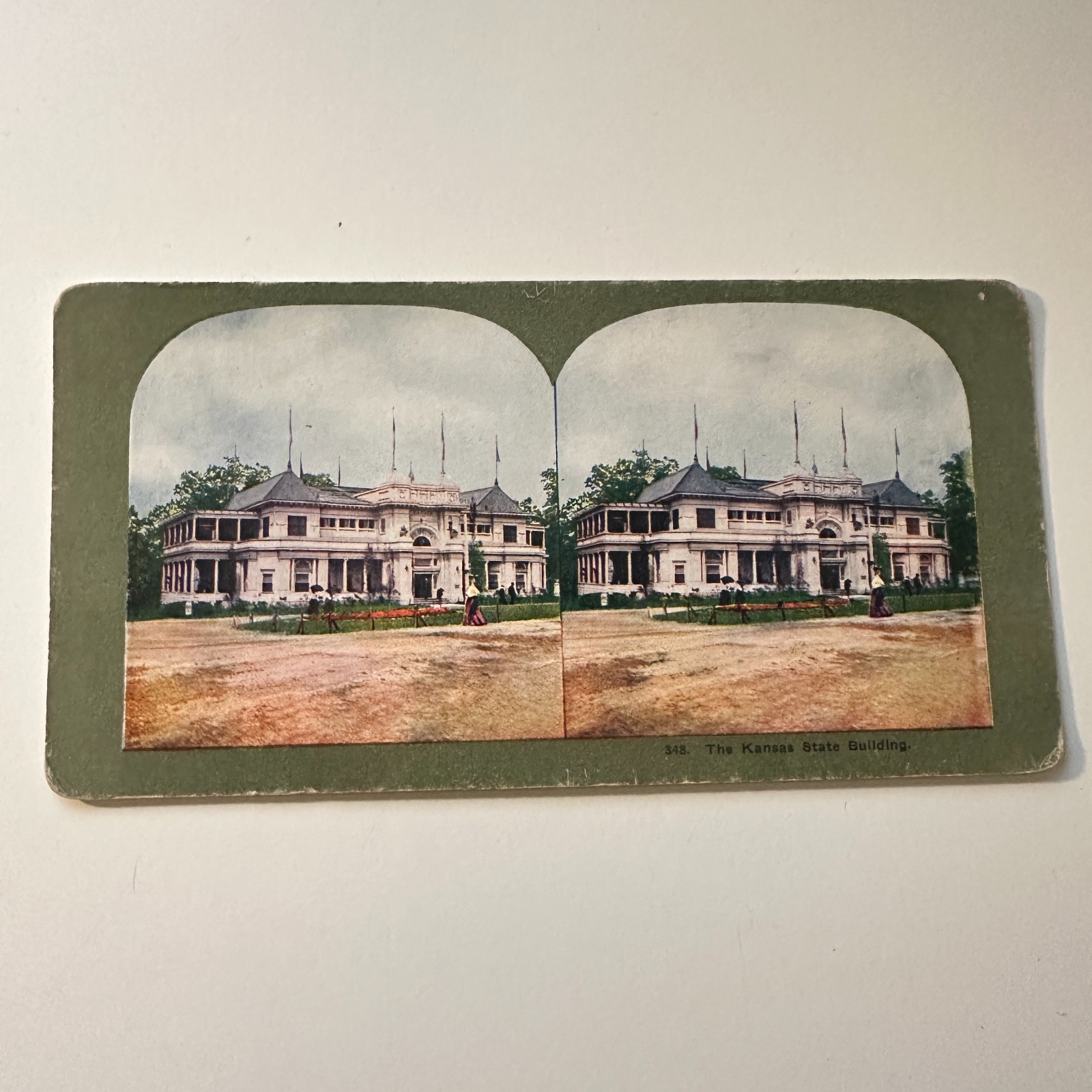 The Kansas State Building Antique Stereoview Card 5H6-4 The Kansas State Building Antique Stereoview Card 5H6-4