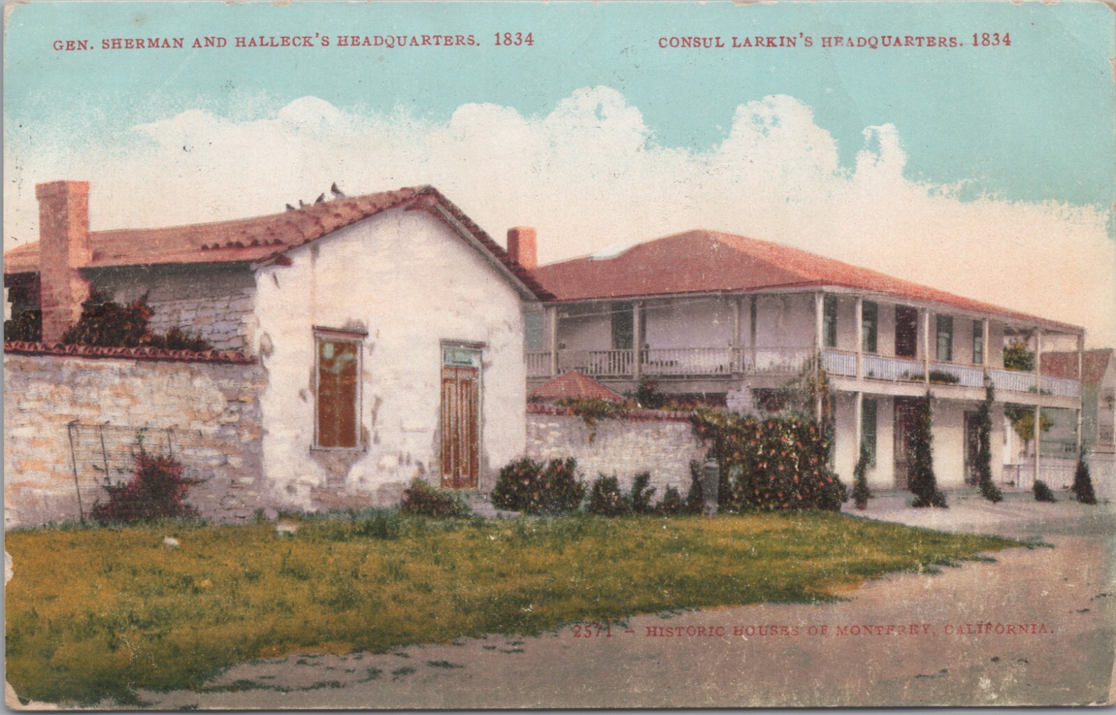 Postcard California CA Monterey 1910 Historic Homes Halleck & Larkin c1834 Postcard California CA Monterey 1910 Historic Homes Halleck & Larkin c1834