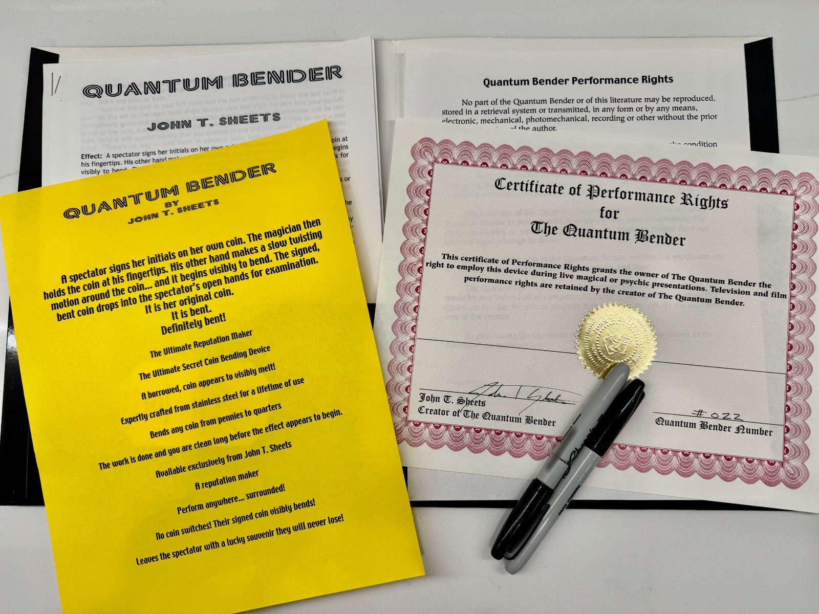 RARE Original John T. Sheets Quantum Bender - Cert. #022, Best Coin Bender RARE Original John T. Sheets Quantum Bender - Cert. #022, Best Coin Bender