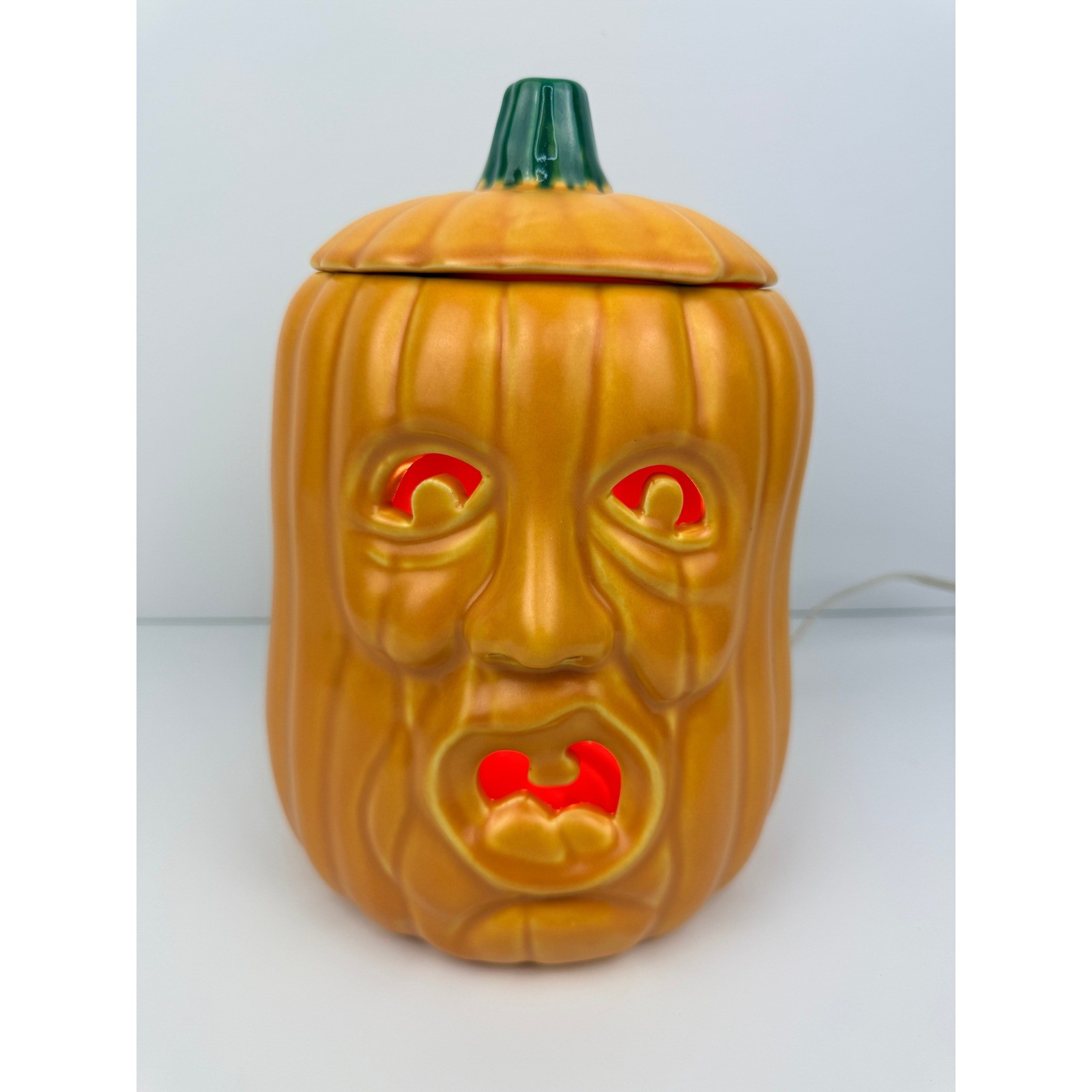 Vintage Haeger Gardenhouse USA Jack O Lantern Pumpkin Light Halloween WORKS RARE