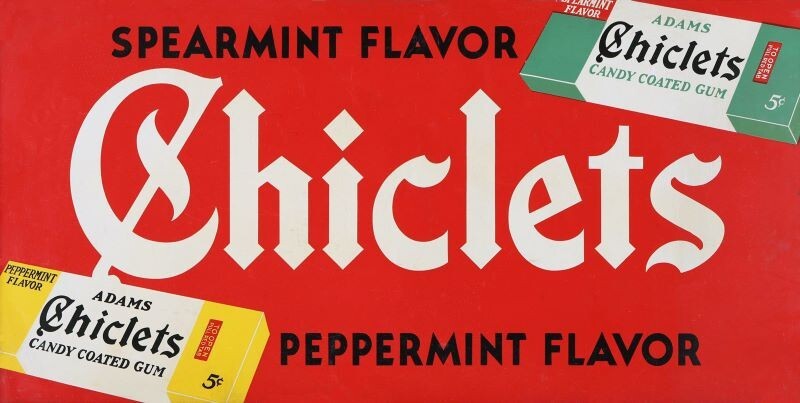 Chiclets Spearmint & Peppermint Gum NEW Sign 18x36" USA STEEL XL Size