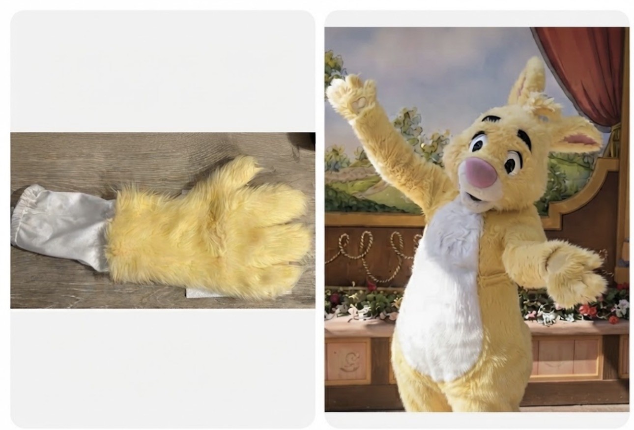 Disney Park Prop Cast Member Character Costume Rabbit From Pooh Glove Rare HTF Disney Park Prop Cast Member Character Costume Rabbit From Pooh Glove Rare HTF