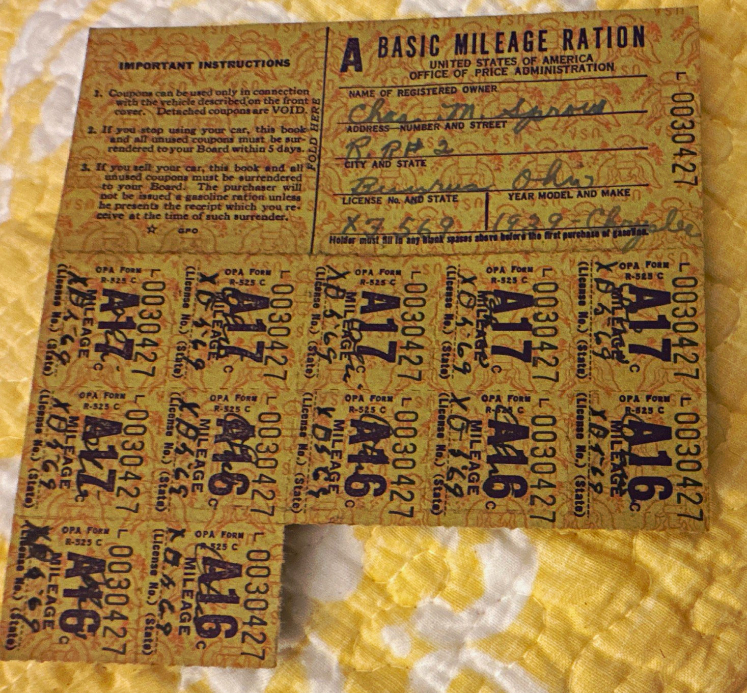 Vintage WWII OPA Ration Book Folder Scrap Tire Record 15 SOHIO Invoices Ohio Vintage WWII OPA Ration Book Folder Scrap Tire Record 15 SOHIO Invoices Ohio