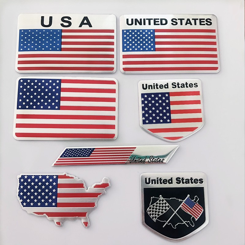 7PCS 3D Metal USA Flag Car Sticker American Flag Decal Sticker Car Truck Vehicle 7PCS 3D Metal USA Flag Car Sticker American Flag Decal Sticker Car Truck Vehicle
