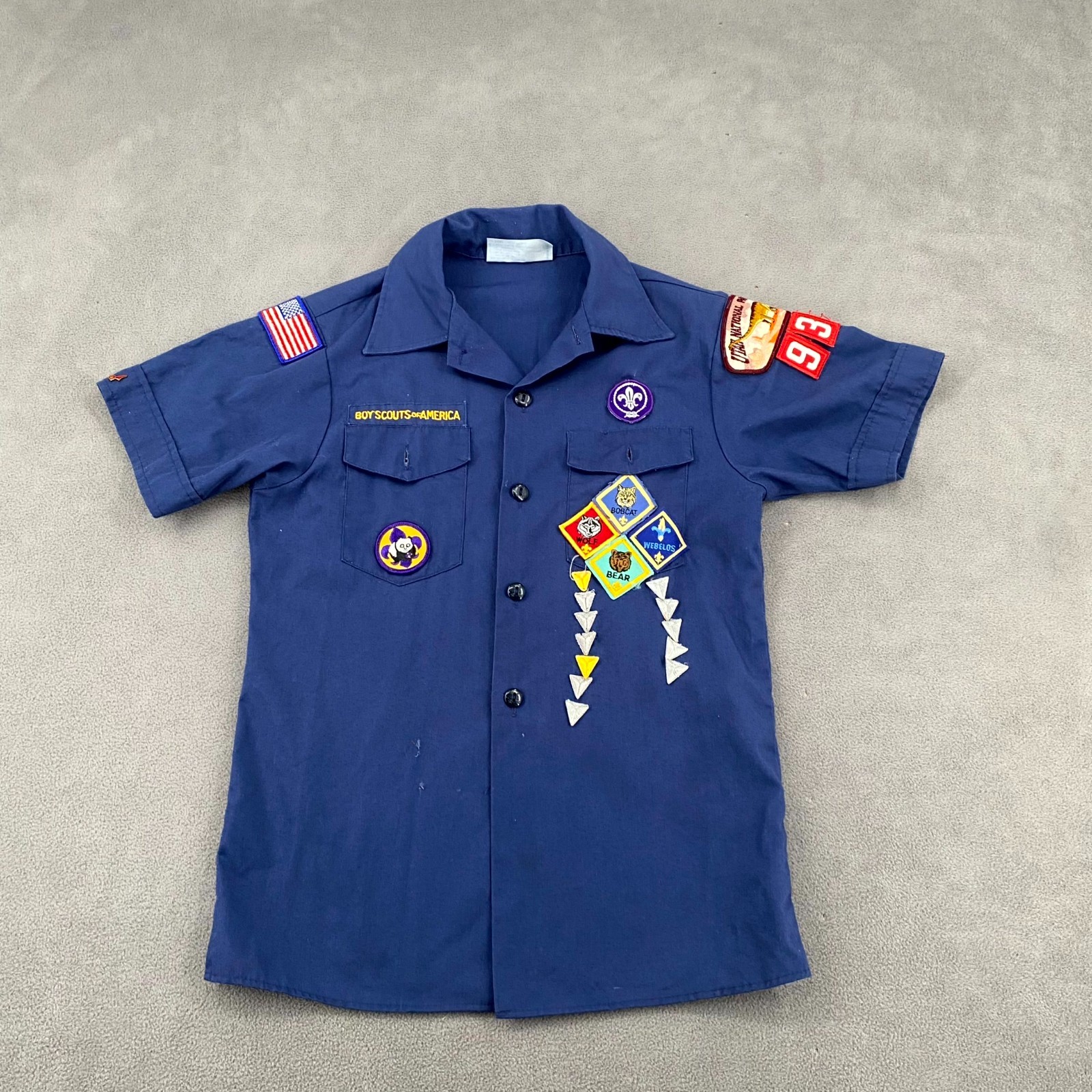Boy Scouts Of America Uniform Shirt Youth Medium Blue Utah National Park Council