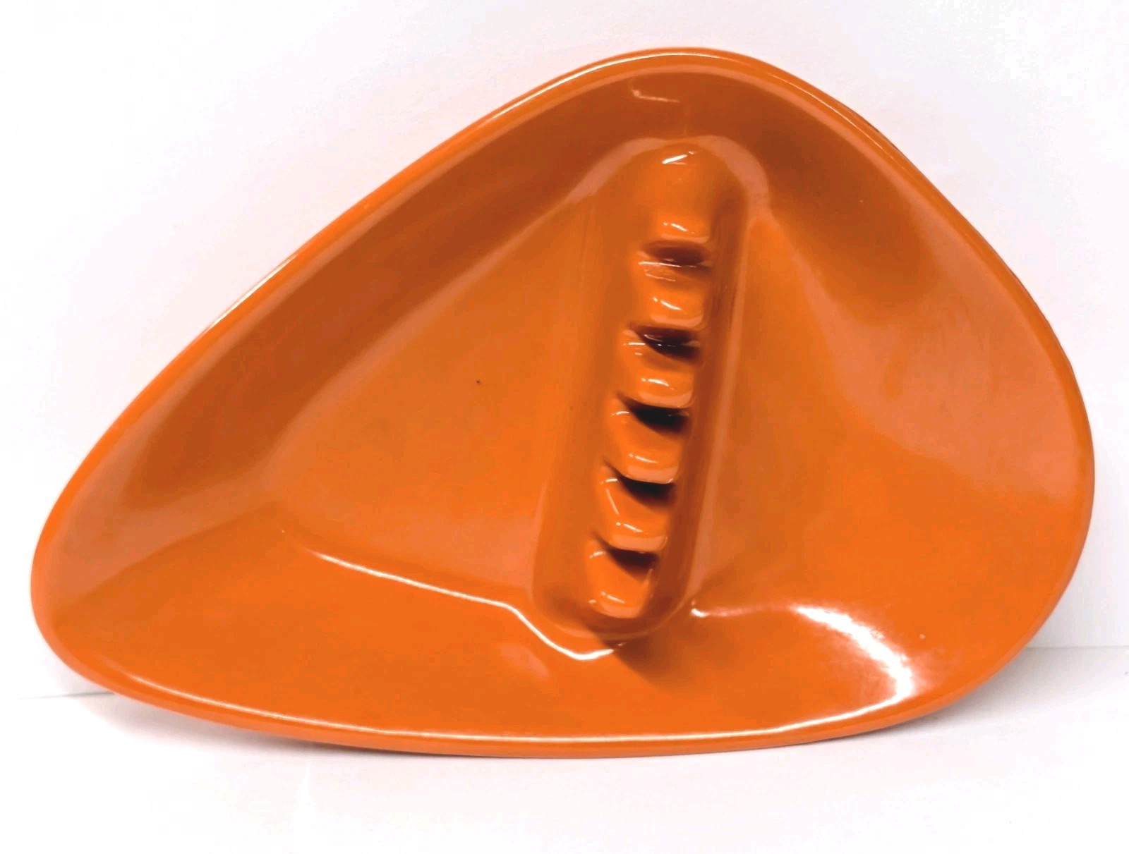 Vintage MCM Anholt Ashtray Atomic Orange Melamine Triangle Design Vintage MCM Anholt Ashtray Atomic Orange Melamine Triangle Design