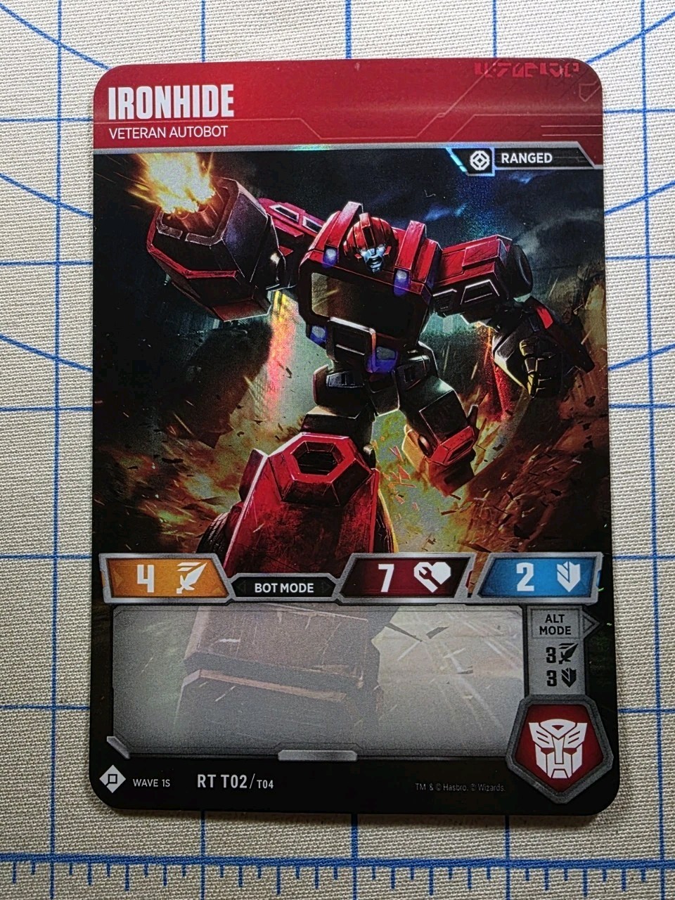Hasbro WOTC Transformers TCG Wave 15 - Ironhide RT T02 / T04 - Veteran Autobot Hasbro WOTC Transformers TCG Wave 15 - Ironhide RT T02 / T04 - Veteran Autobot