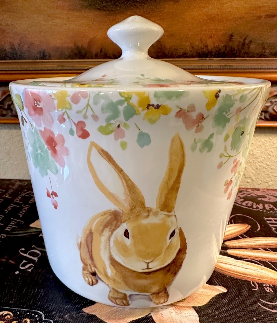 RARE-222 Fifth-SYDNEY-5.75”H Sealed Container/Canister-Rabbit/Spring RARE-222 Fifth-SYDNEY-5.75”H Sealed Container/Canister-Rabbit/Spring