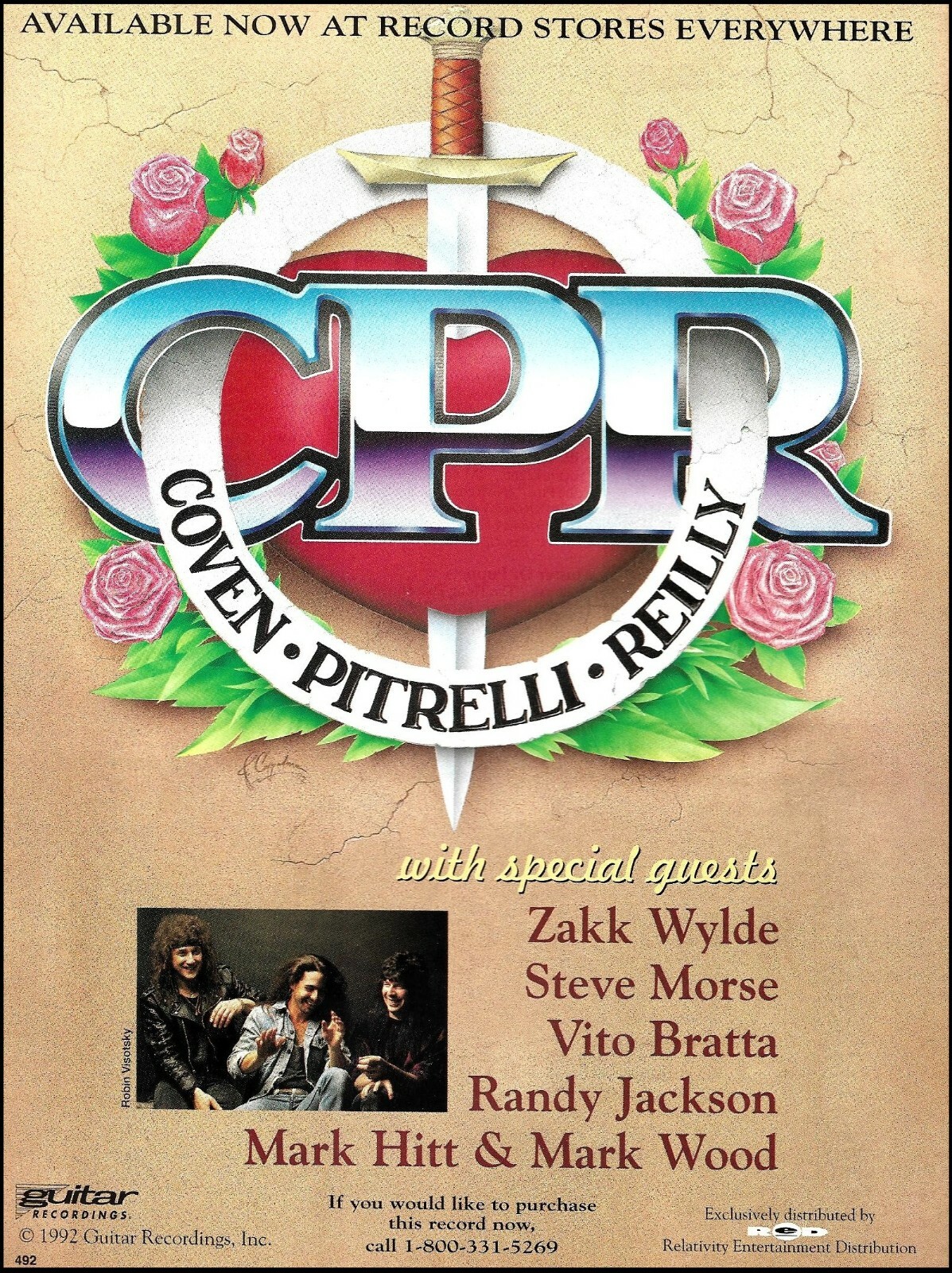 CPR Randy Coven Al Pitrelli John O. Reilly 1992 Guitar Recordings album ad