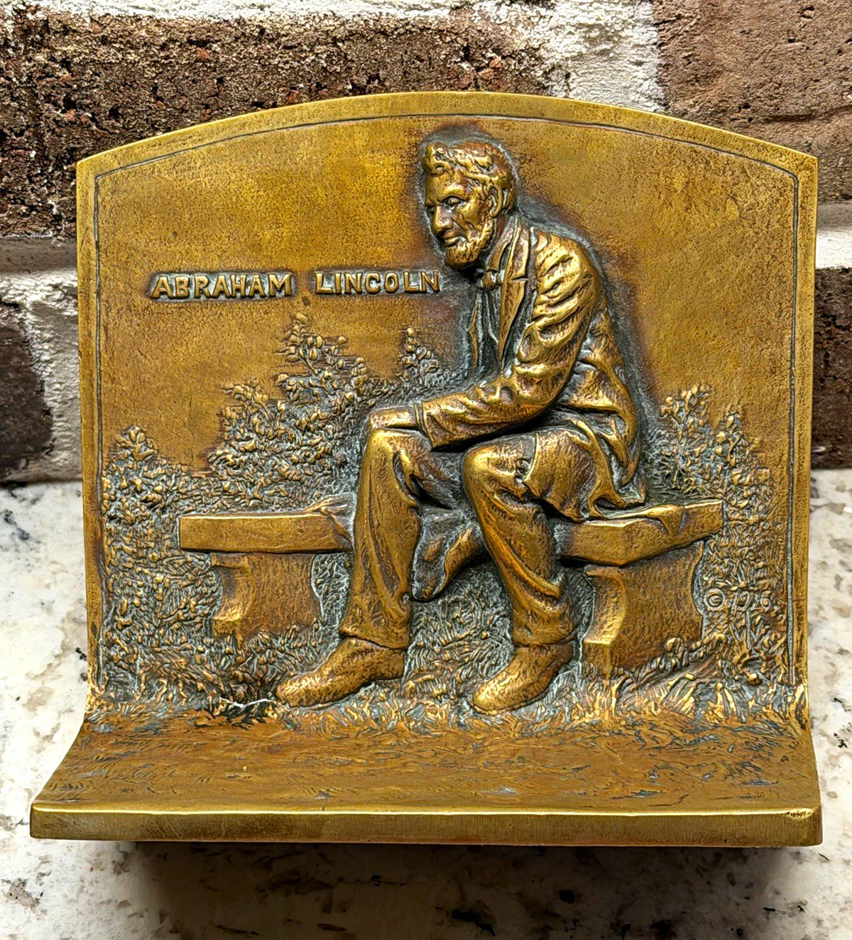 Vintage Abraham Lincoln Metal Bookends Pair Antique Bronze Finish 1916 5in Vintage Abraham Lincoln Metal Bookends Pair Antique Bronze Finish 1916 5in