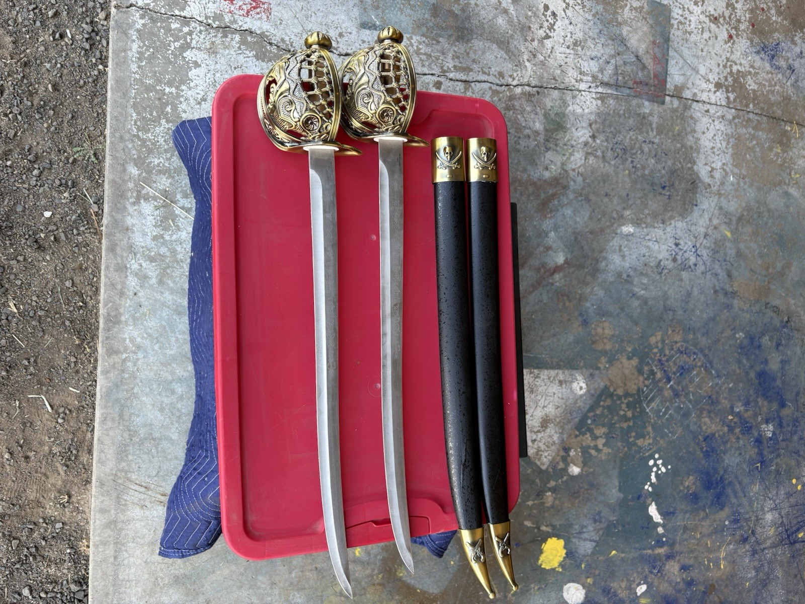 Pair of Replica Pirate Swords with Sheaths Pair of Replica Pirate Swords with Sheaths