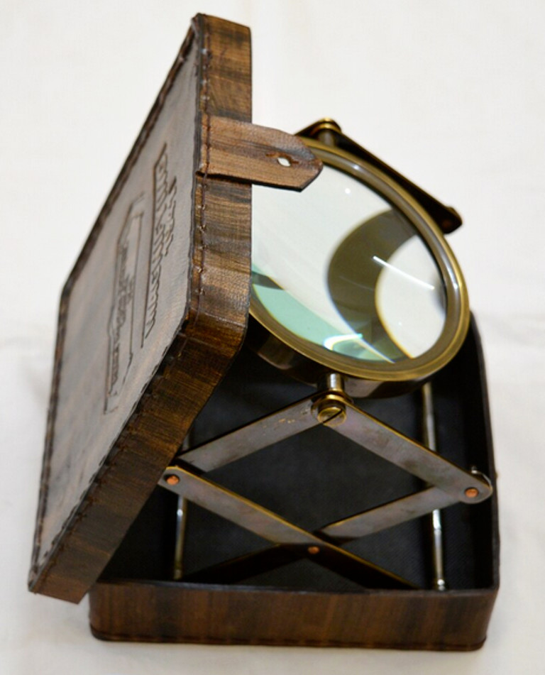 4" Antique Brass Magnifying Glass Vintage Nautical Adjustable Table Décor Gift