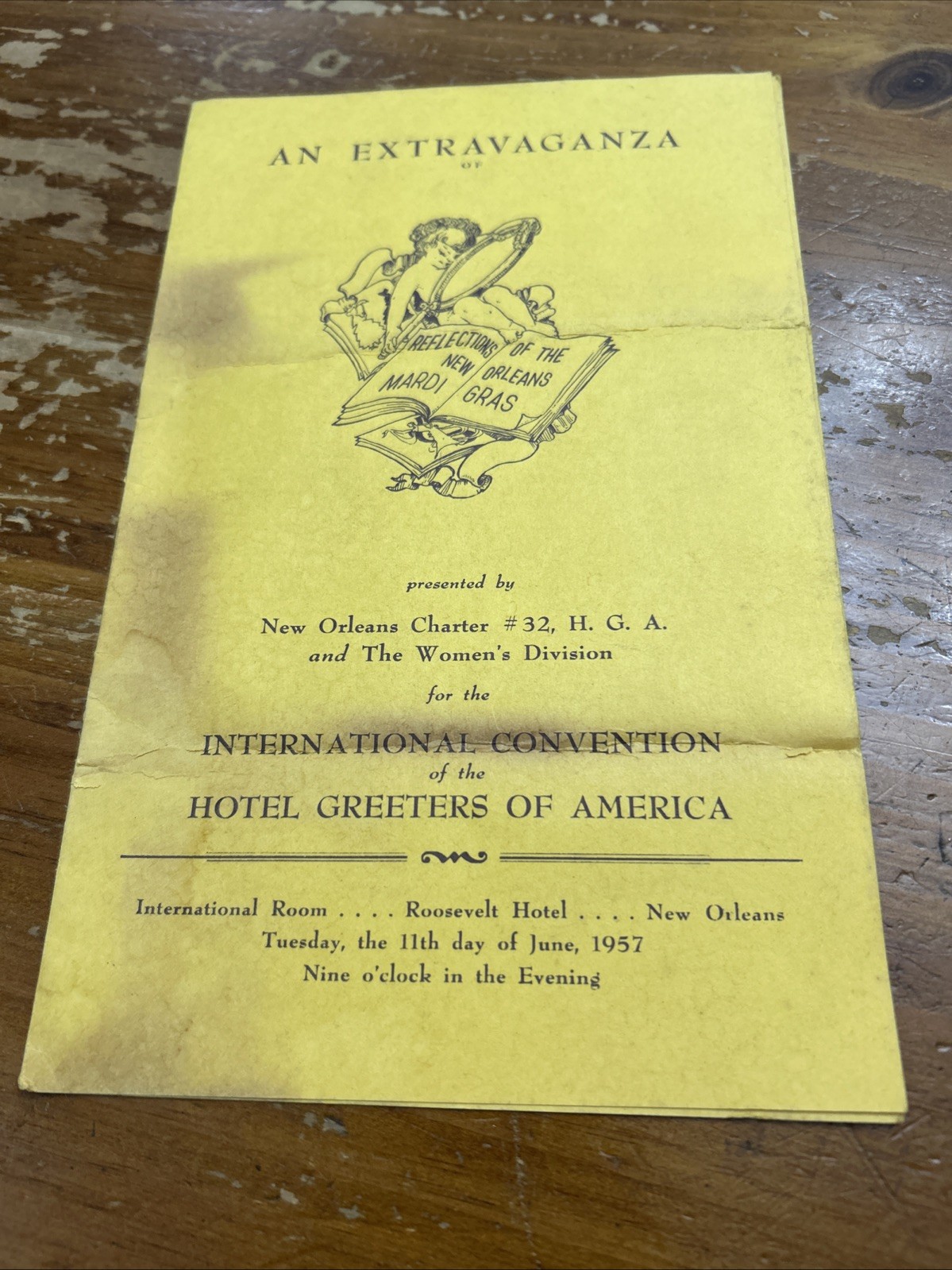 1957 Krewe of Greeters New Orleans Mardi Gras Program Ball Roosevelt Hotel 1957 Krewe of Greeters New Orleans Mardi Gras Program Ball Roosevelt Hotel