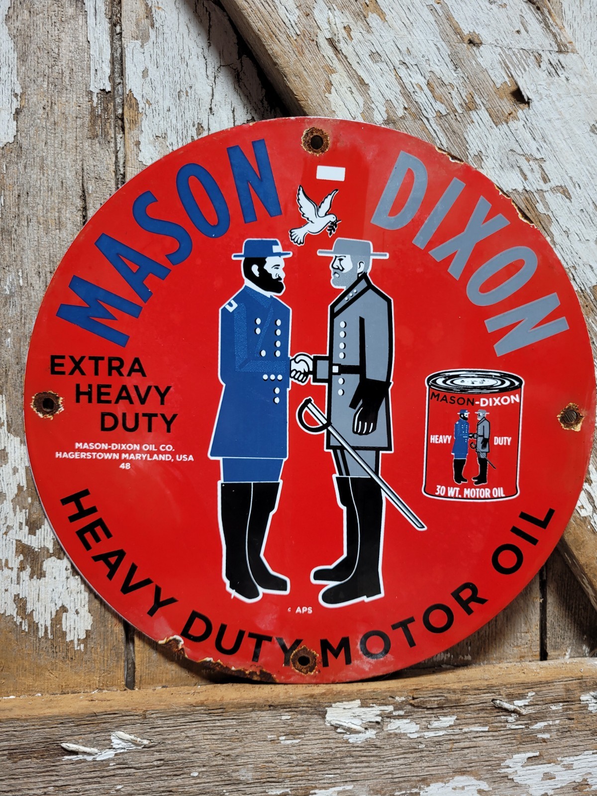 VINTAGE MASON-DIXON PORCELAIN SIGN OLD 12" CONFEDERATE DIESEL FUEL GAS MOTOR OIL VINTAGE MASON-DIXON PORCELAIN SIGN OLD 12" CONFEDERATE DIESEL FUEL GAS MOTOR OIL