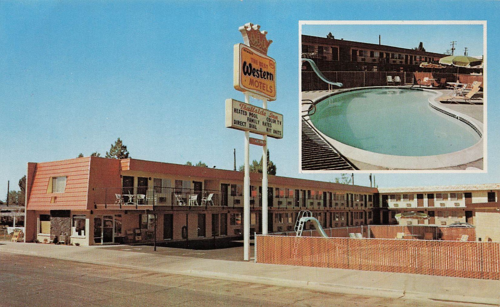 Alturas CA California Trailside Inn Roadside Motel Main Street Vtg Postcard G49