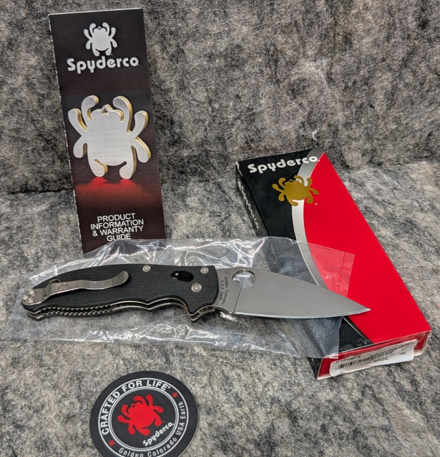 Spyderco Manix 2 Folding Knife 3.37" CPM-S30V Plain Edge Blade C101GP2 🔥New🔥