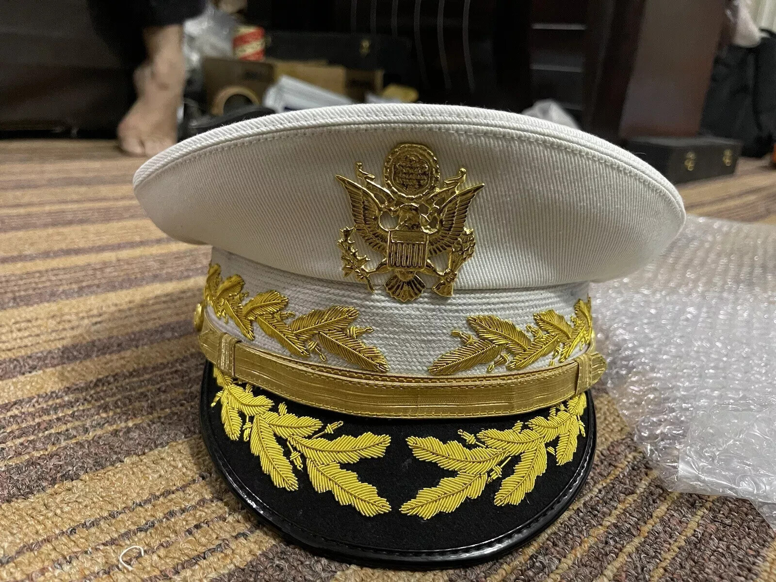 U.S. Army General Hat White Top All Sizes U.S. Army General Hat White Top All Sizes