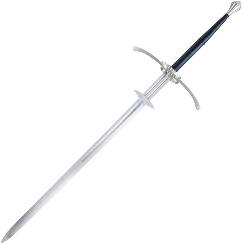 Kingston Arms Great Sword 39.5" 1566 Steel Blade Black Leather Wrapped Handle