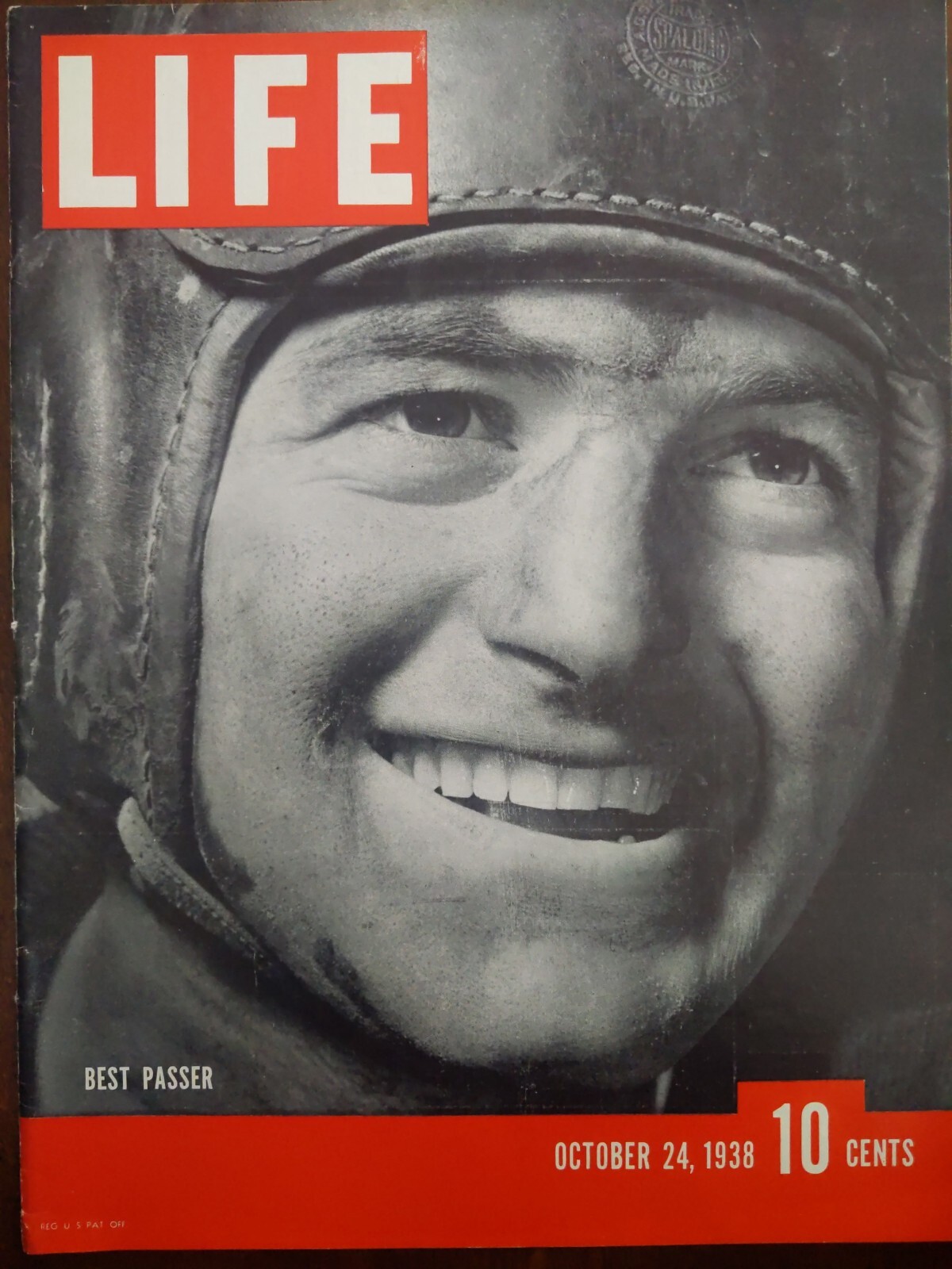 Life magazine October 24, 1938 Best passer . COVER SHEET ONLY.