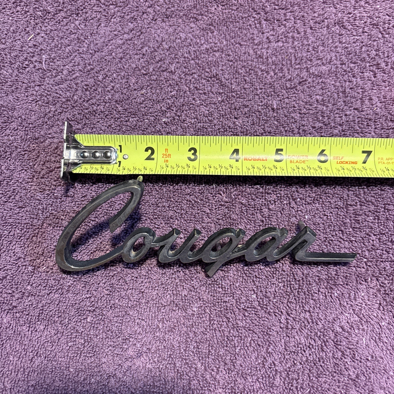 Vintage Original OEM 1960s or 1970s Mercury Cougar Script Emblem Vintage Original OEM 1960s or 1970s Mercury Cougar Script Emblem