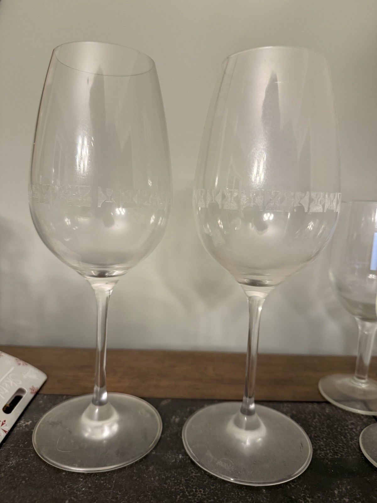 Set of Two Hill Farmstead Beer Glasses: Mini Etched Logo Wine Glasses X2