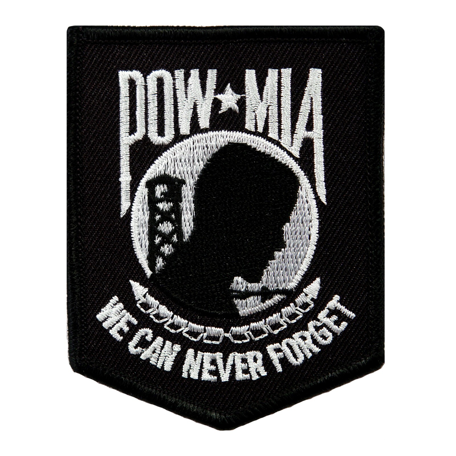 POW-MIA PATCH VIETNAM WAR embroidered iron-on BLACK military veteran emblem POW-MIA PATCH VIETNAM WAR embroidered iron-on BLACK military veteran emblem