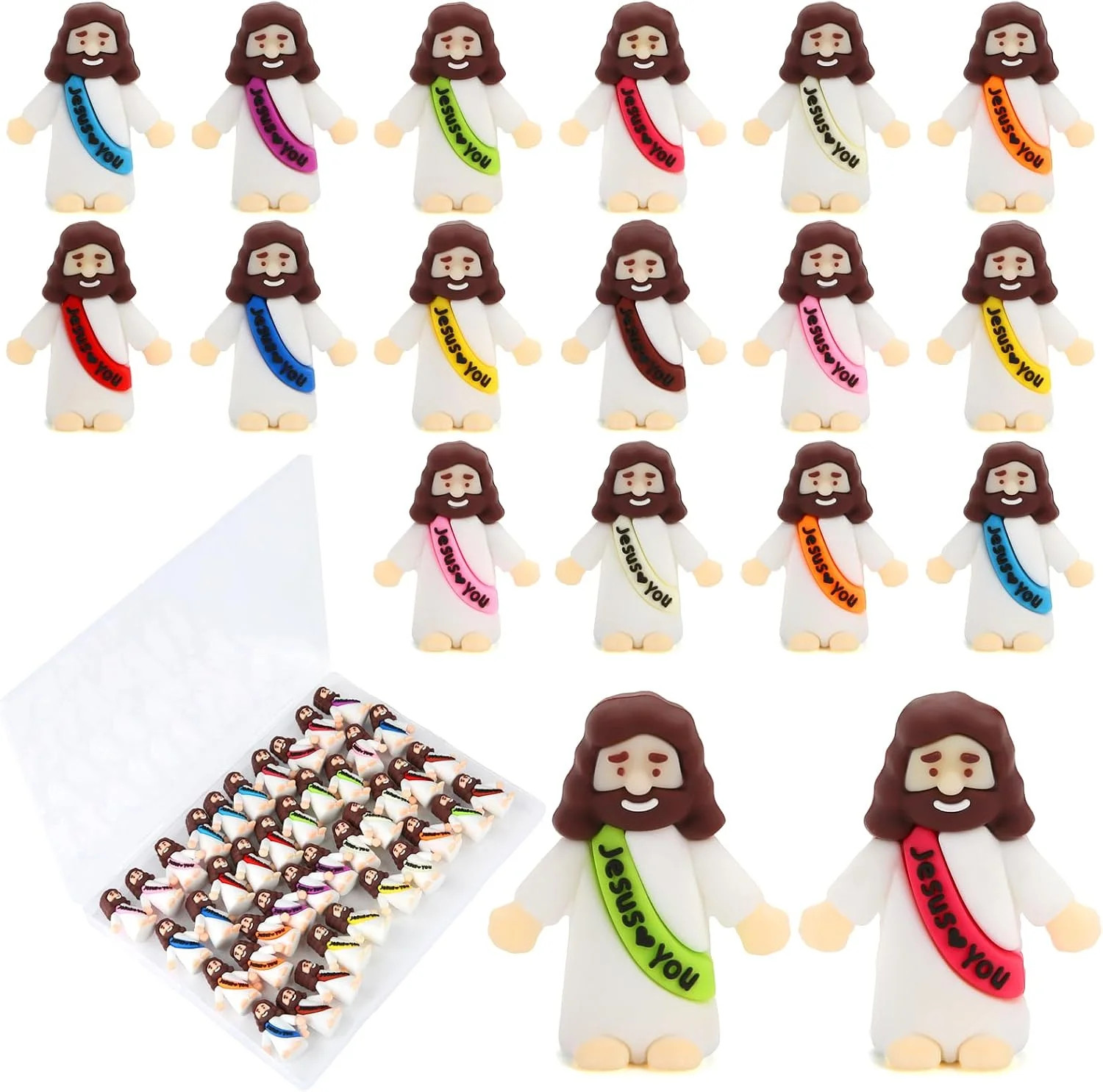 40 Pcs Mini Jesus Figurines in Bulk, Little Jesus Loves You Figures to Hide Tiny 40 Pcs Mini Jesus Figurines in Bulk, Little Jesus Loves You Figures to Hide Tiny