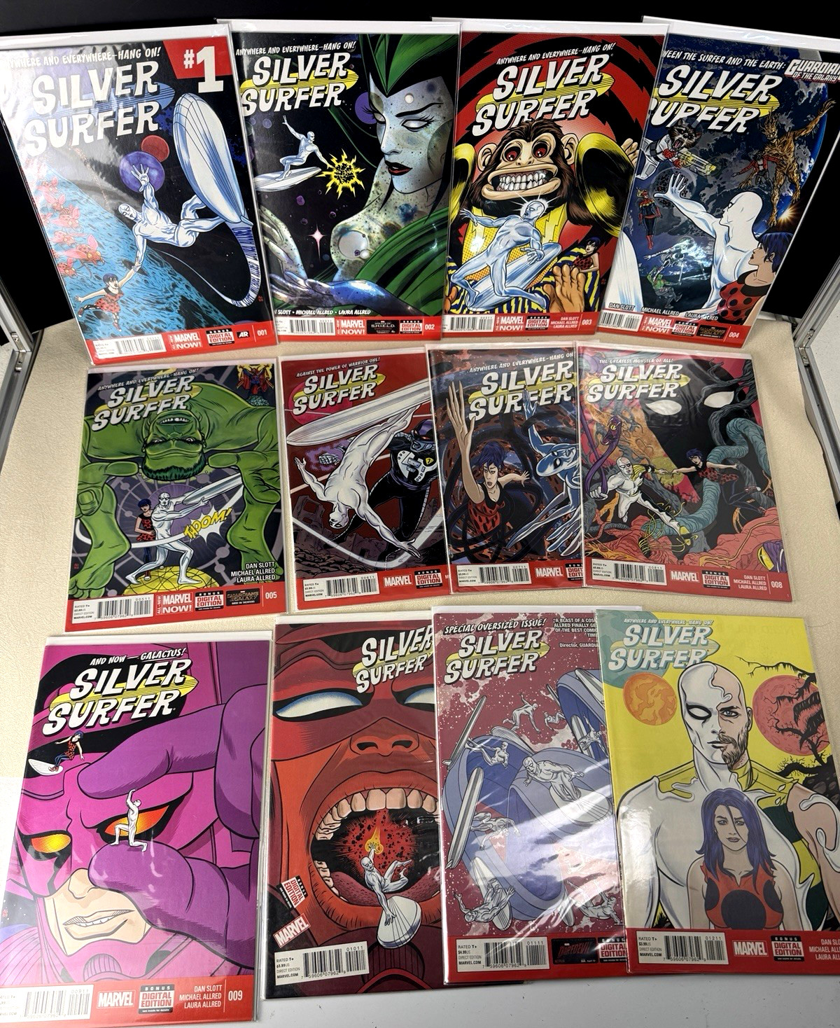 Marvel Silver Surfer #1-12 Run / 2014 Slott & Allred Lot / Bagged and Boarded