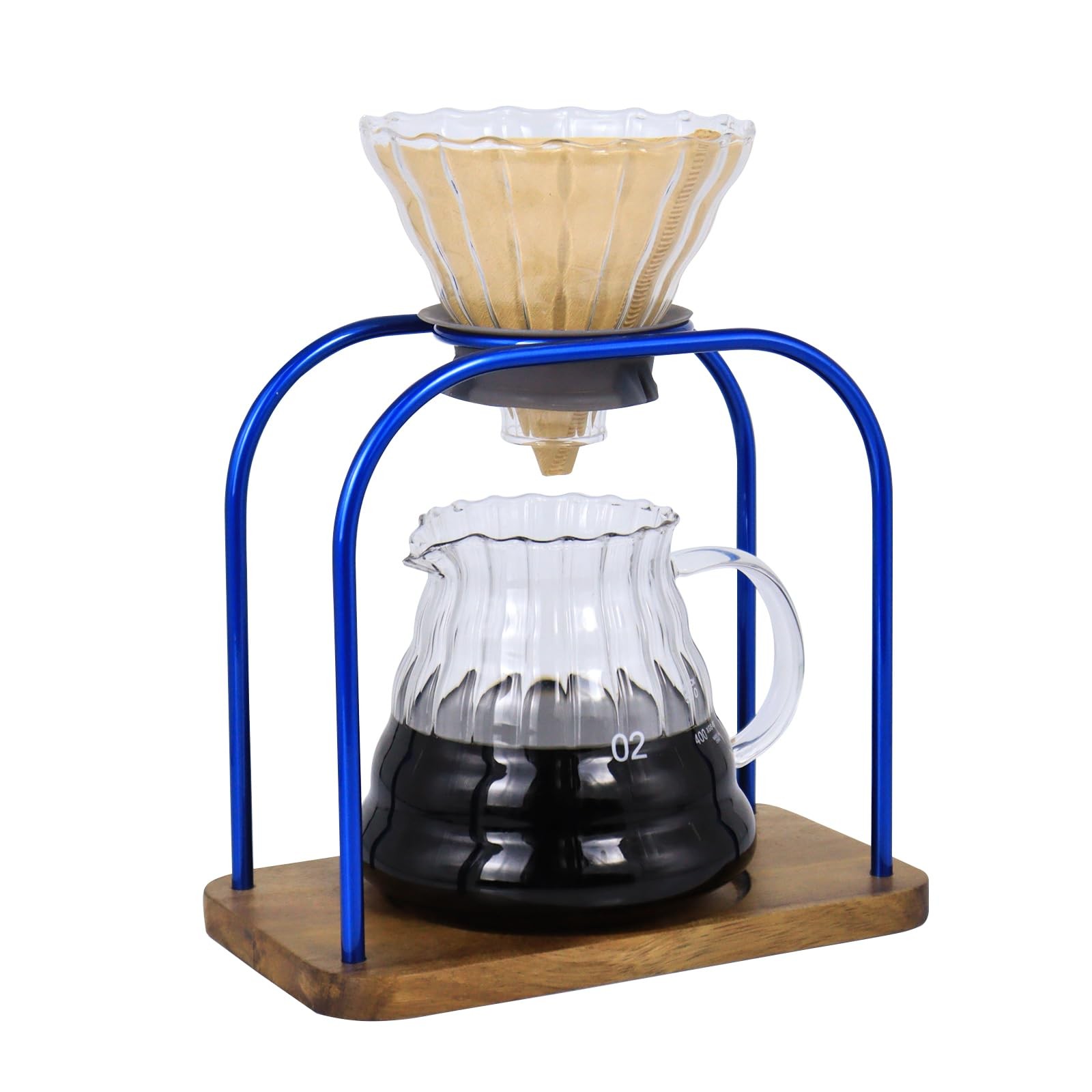 SOTECH Pour Over Coffee Maker Stand Coffee Drip, Glass Sharing Pot Paper Filter