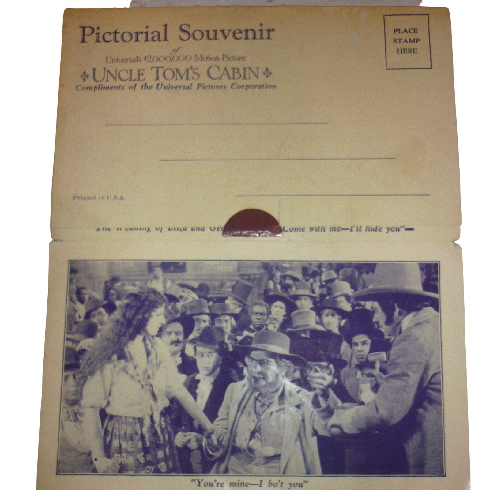 Rare 1927 Uncle Toms Cabin Silent Movie Pictorial Postcard Folder Palm Vitaphone Rare 1927 Uncle Toms Cabin Silent Movie Pictorial Postcard Folder Palm Vitaphone