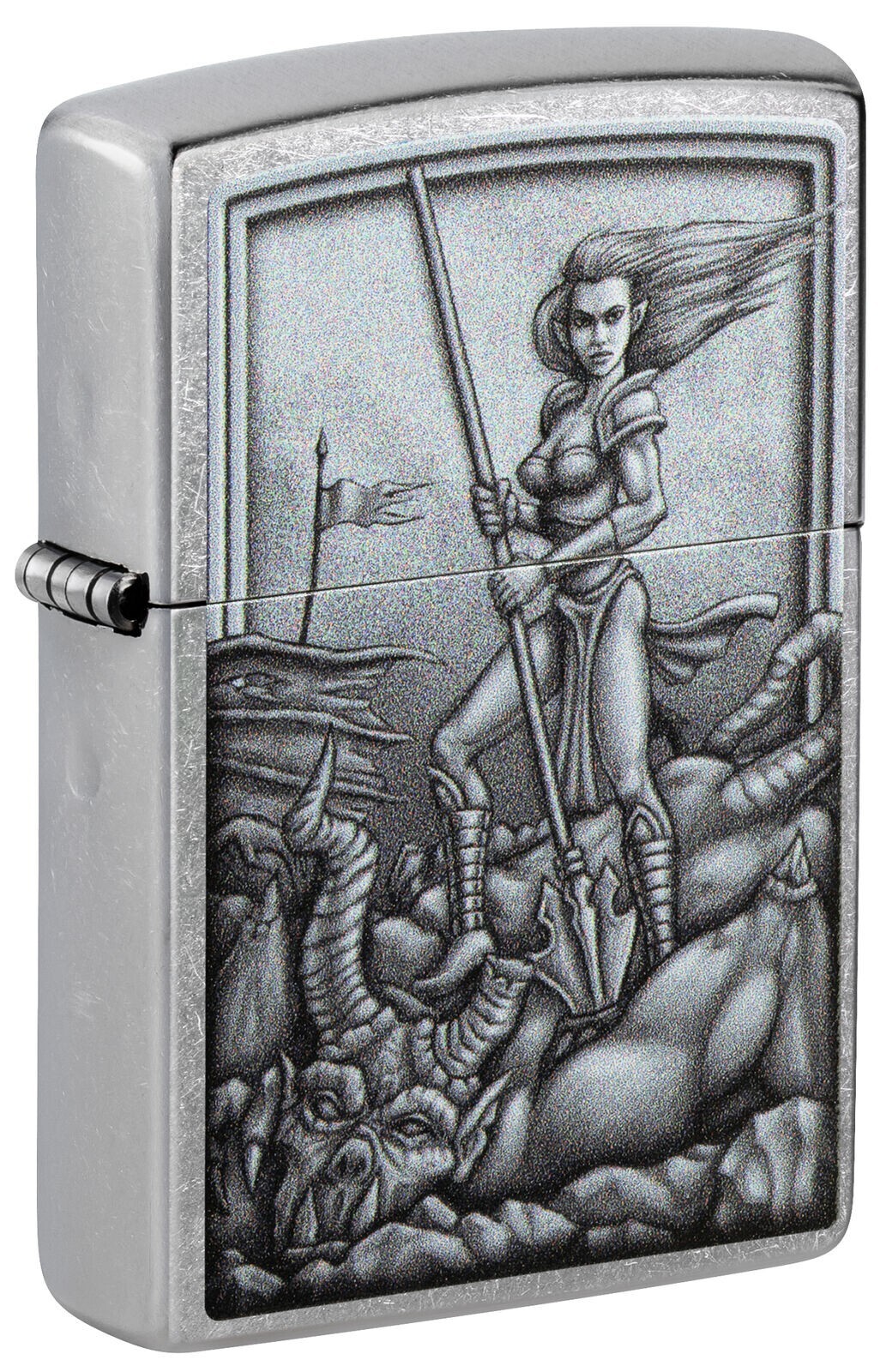 Zippo Medieval Woman Warrior Street Chrome 48371 Zippo Medieval Woman Warrior Street Chrome 48371