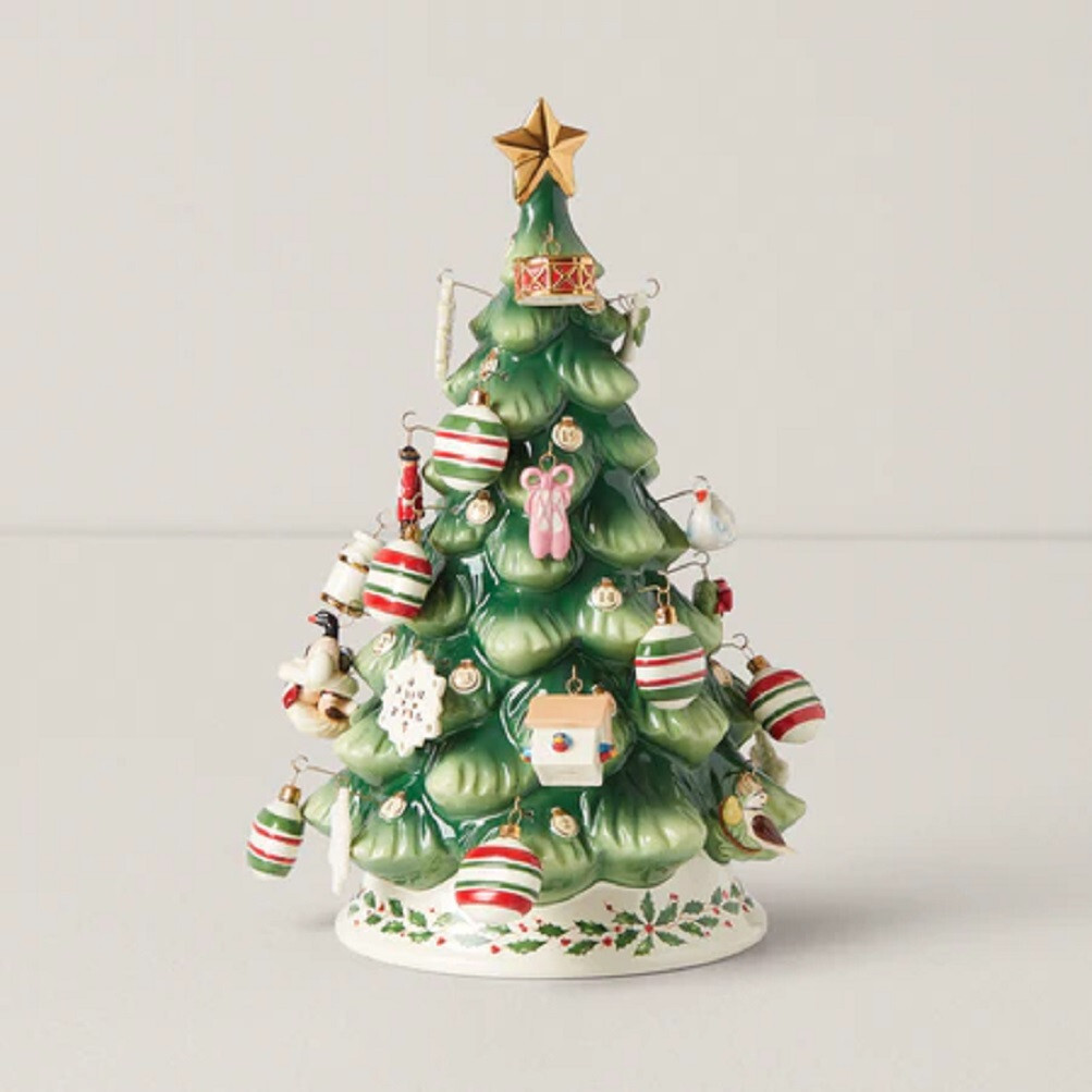 Lenox China TREASURED TRADITIONS Advent Calendar Tree w/ Mini Ornaments - N/O Lenox China TREASURED TRADITIONS Advent Calendar Tree w/ Mini Ornaments - N/O
