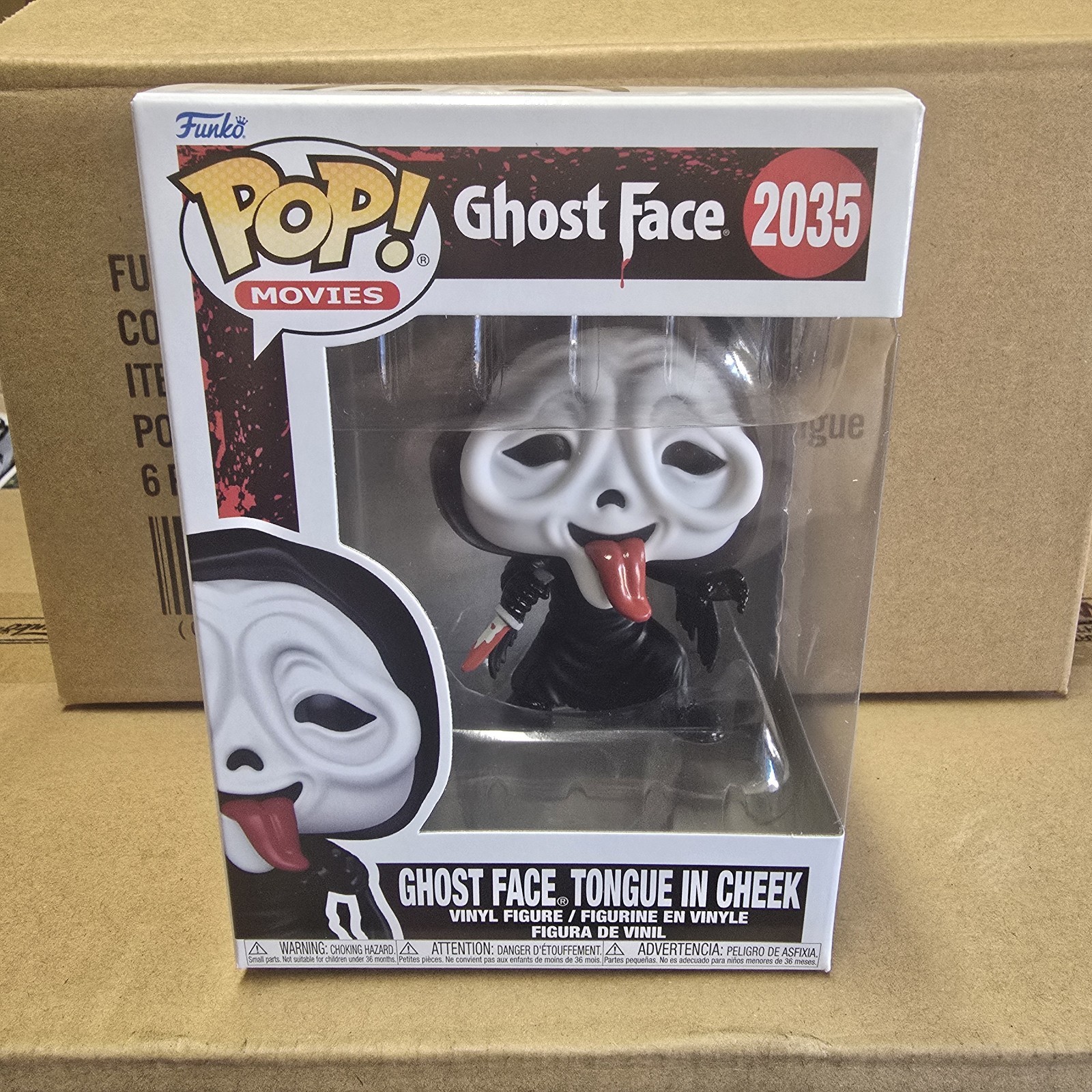FUNKO POP HORROR MOVIE SCREAM GHOST FACE TONGUE IN CHEEK 2035 VINYL FIGURE 90385 FUNKO POP HORROR MOVIE SCREAM GHOST FACE TONGUE IN CHEEK 2035 VINYL FIGURE 90385