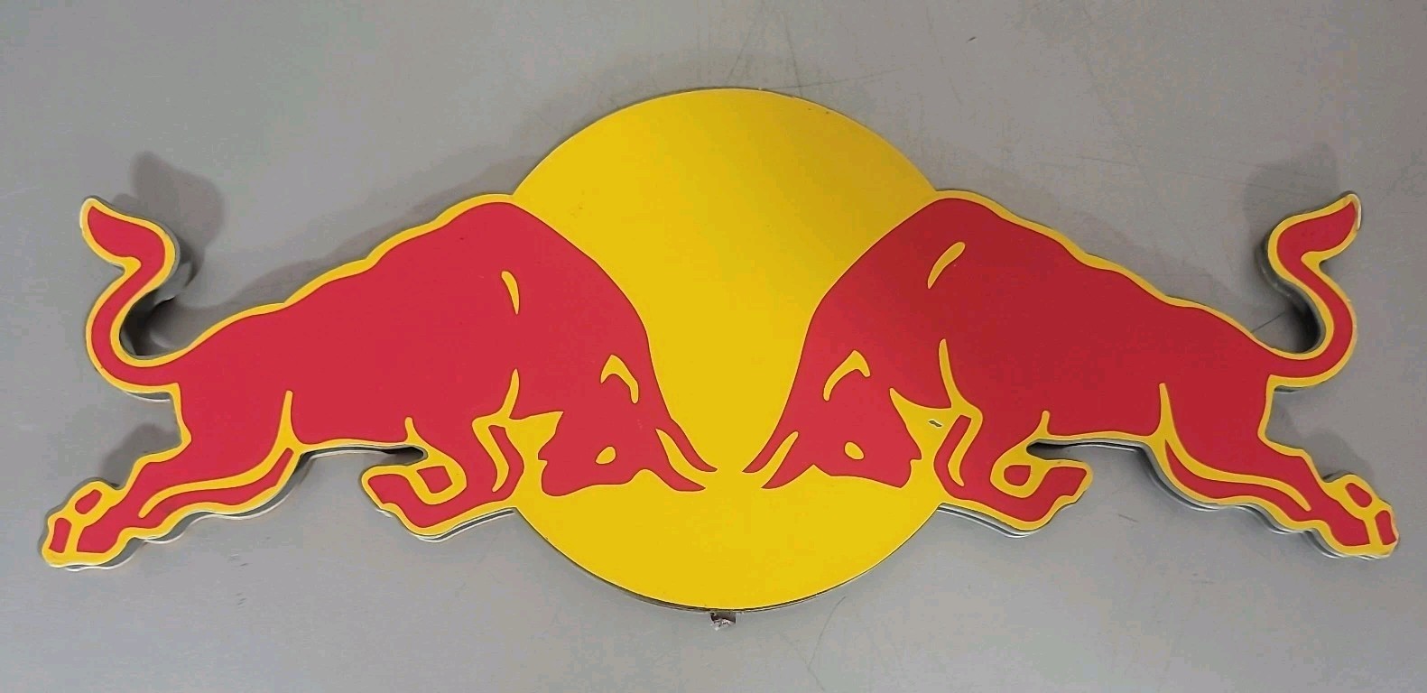 Red Bull double sided metal bulls and sun display sign, rare, great condition Red Bull double sided metal bulls and sun display sign, rare, great condition