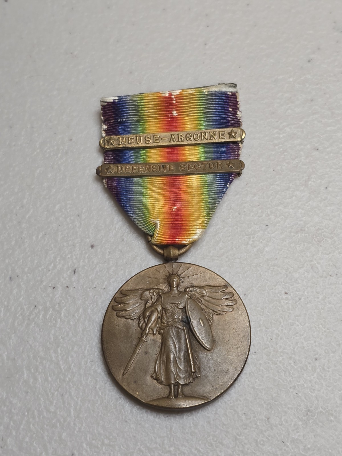 Original WW1 US Army Victory Medal With Two Bars Original WW1 US Army Victory Medal With Two Bars