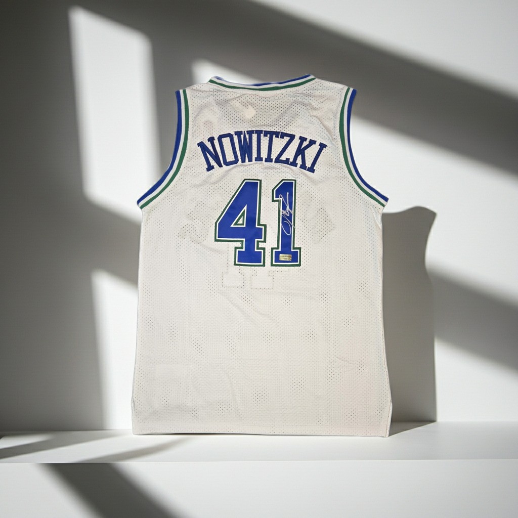 Dirk Nowitzki Signed Jersey #41 Dallas Mavericks w/COA (L)